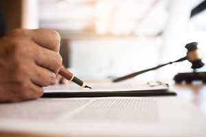 lawyer filing out paperwork