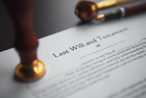 last will and testament document with stamp