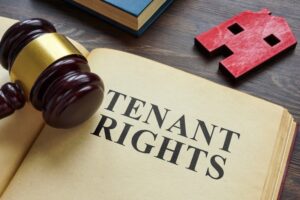 Book about Tenant rights and model of house.