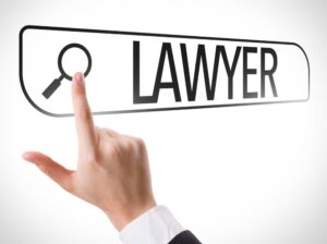 Lawyer written in search bar on virtual screen

