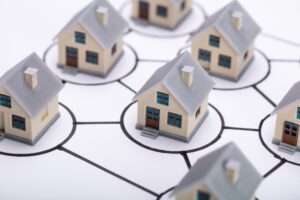 House Modes In Circles Connected Together In Homeowners Association